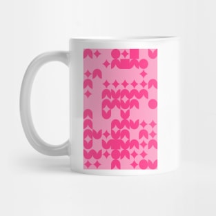 Girly Pinkish Geometric Pattern - Flowers & Stars #2 Mug